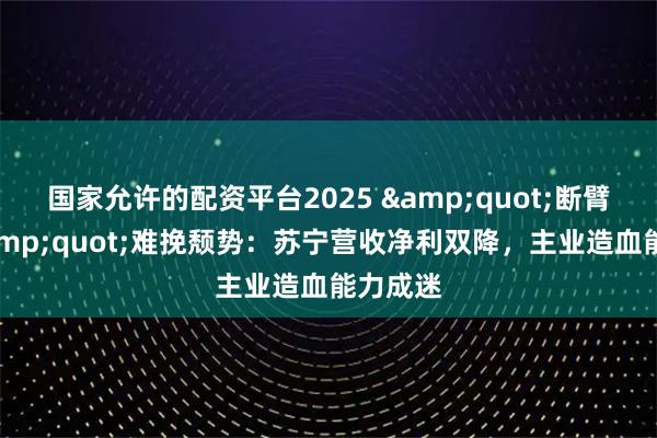 国家允许的配资平台2025 "断臂求生"难挽颓势：苏宁营收净利双降，主业造血能力成迷
